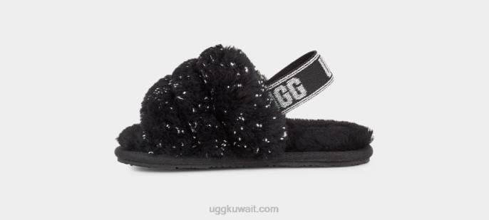 زغب نعم البريق المعدني أسود الأطفال الصغار UGG 08HB1995
