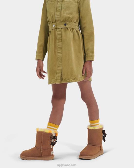 بيلي القوس منقوشة فاسق كستناء أطفال UGG 08HB1773