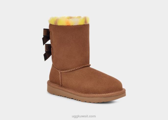 بيلي القوس منقوشة فاسق كستناء أطفال UGG 08HB1773