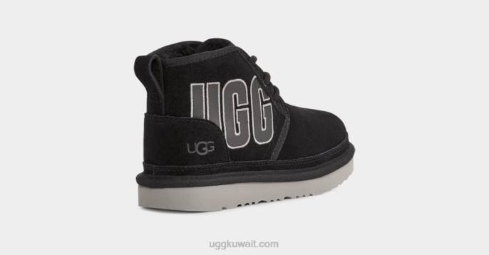 مخطط رسم نيوميل أسود / رمادي من جلد الغزال أطفال UGG 08HB1775