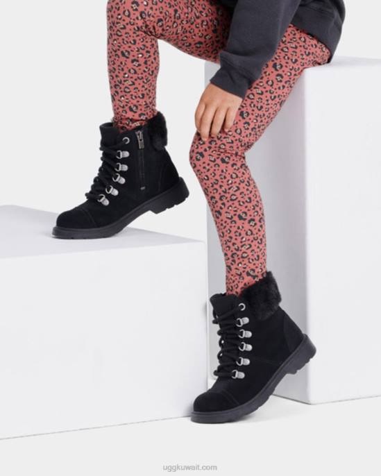 أزيل المسافر الطقس جلد الغزال الأسود أطفال UGG 08HB2333