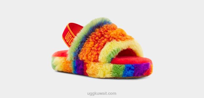 نعم شريحة زغب كالي الكولاج خطوط قوس قزح أطفال UGG 08HB262