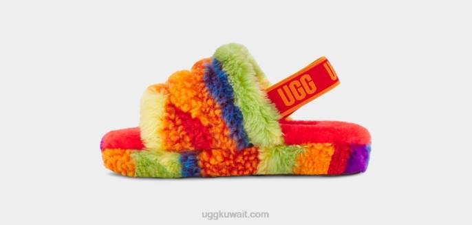 نعم شريحة زغب كالي الكولاج خطوط قوس قزح أطفال UGG 08HB262