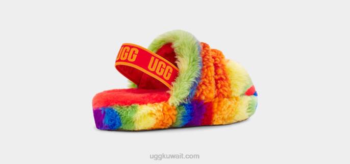 نعم شريحة زغب كالي الكولاج خطوط قوس قزح أطفال UGG 08HB262