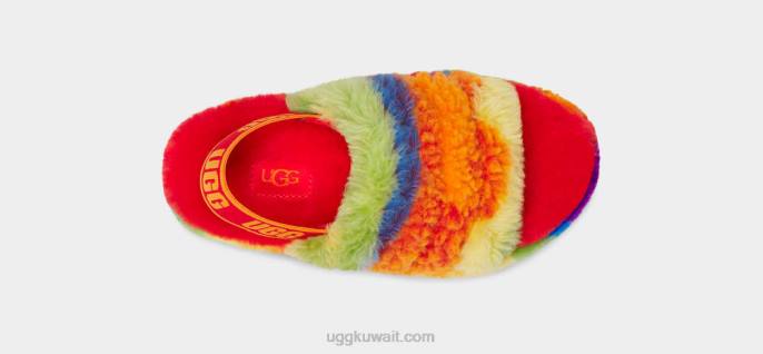 نعم شريحة زغب كالي الكولاج خطوط قوس قزح أطفال UGG 08HB262