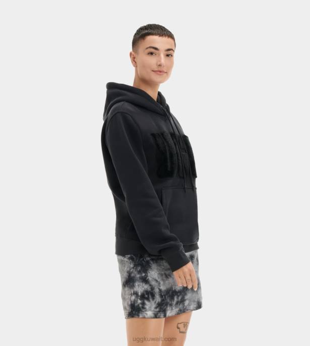 هودي بشعار Rey Fuzzy أسود نحيف UGG 08HB903