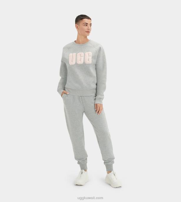 رقبة دائرية بشعار مادلين غامض هيذر رمادي / سونورا نحيف UGG 08HB1017