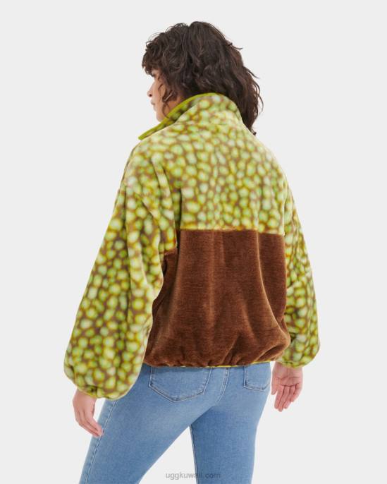 جاكيت من الفرو الصناعي بطبعة مارلين ادامامي متقطعا نحيف UGG 08HB105