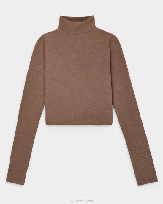 بلوزة بياقة مضلعة ومضلعة من نعمة سلحفاء نحيف UGG 08HB1078