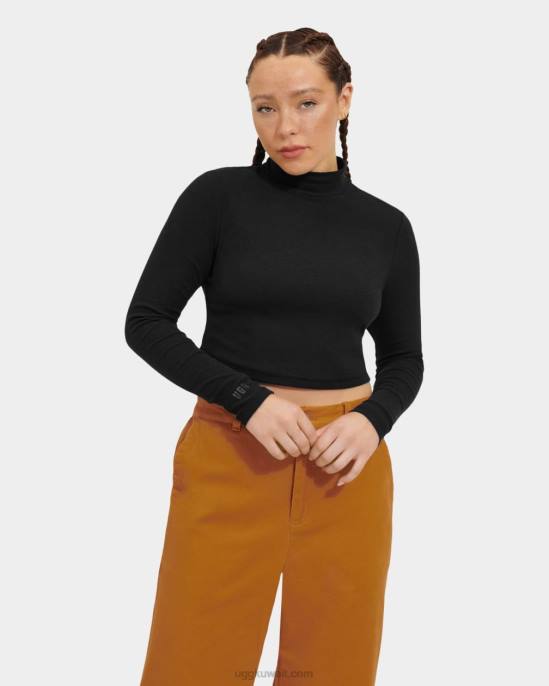 بلوزة بياقة مضلعة ومضلعة من نعمة قطران نحيف UGG 08HB1079