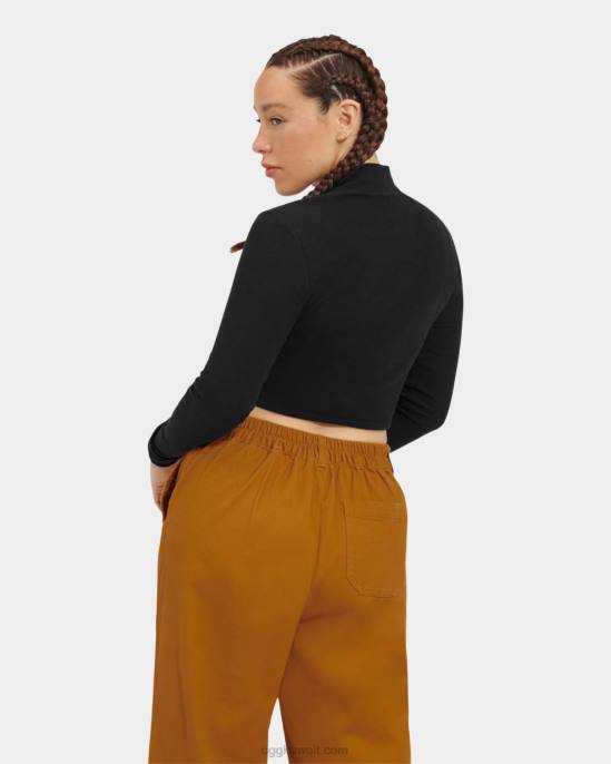 بلوزة بياقة مضلعة ومضلعة من نعمة قطران نحيف UGG 08HB1079