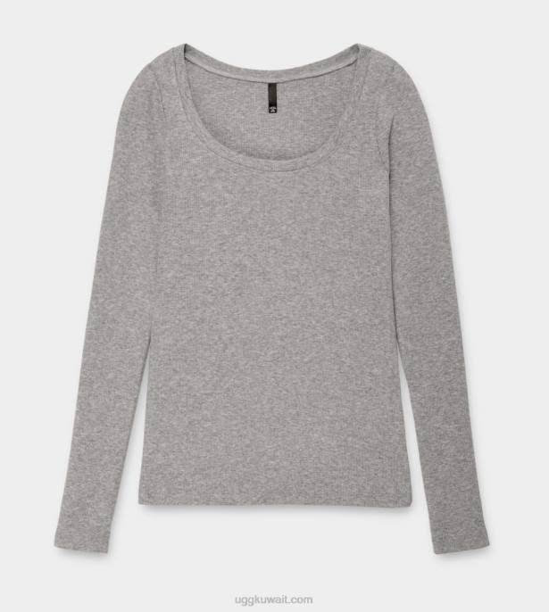 تالولا بلوزة مضلعة بأكمام طويلة هيذر رمادي نحيف UGG 08HB1089