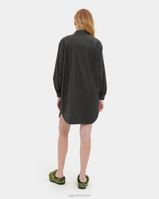 فستان قميص آدلي كبير الحجم فحم نحيف UGG 08HB1146