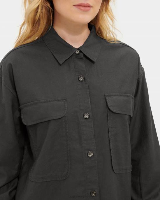 فستان قميص آدلي كبير الحجم فحم نحيف UGG 08HB1146