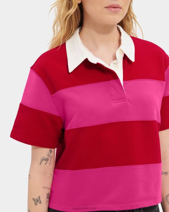 قميص بولو كيون الرجبي أحمر شفاه أحمر / وردي قرمزي نحيف UGG 08HB1150