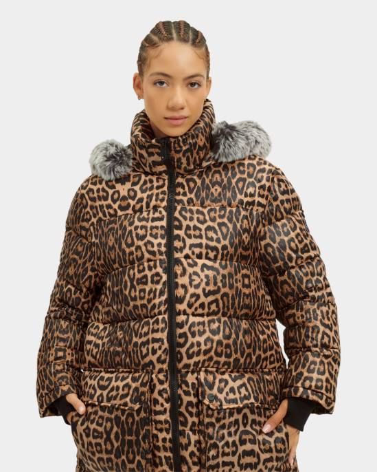 سترة منفوخة بطول متوسط فهد نحيف UGG 08HB1178