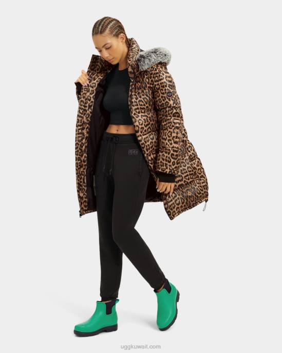 سترة منفوخة بطول متوسط فهد نحيف UGG 08HB1178