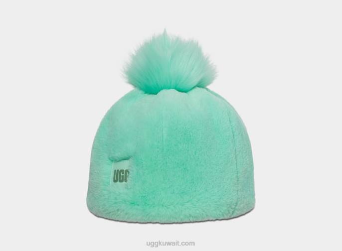 قبعة صغيرة من الفرو الصناعي ث بوم الزمرد الشاحب نحيف UGG 08HB1216