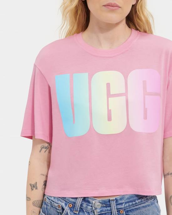 تي شيرت مزين بشعار الماركة احلام اليقظة نحيف UGG 08HB1255