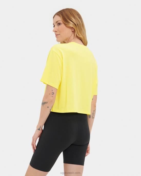 تي شيرت مزين بشعار الماركة الجان الأصفر نحيف UGG 08HB1256