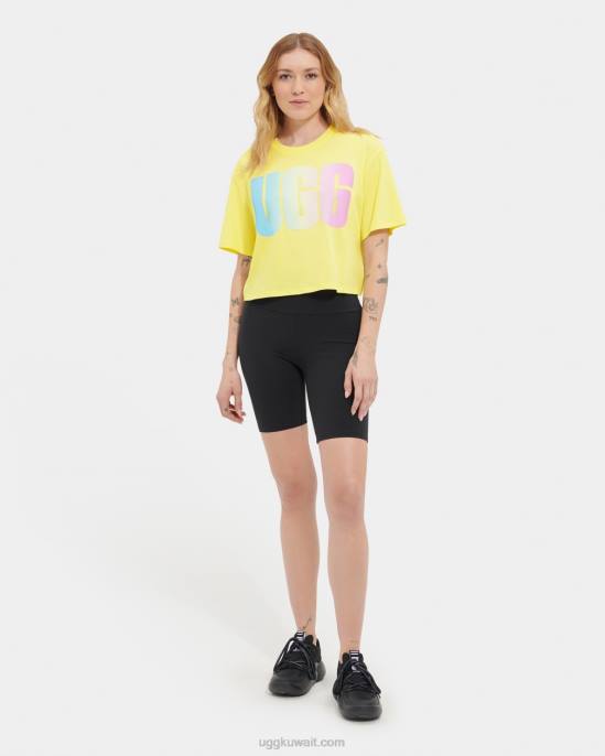 تي شيرت مزين بشعار الماركة الجان الأصفر نحيف UGG 08HB1256