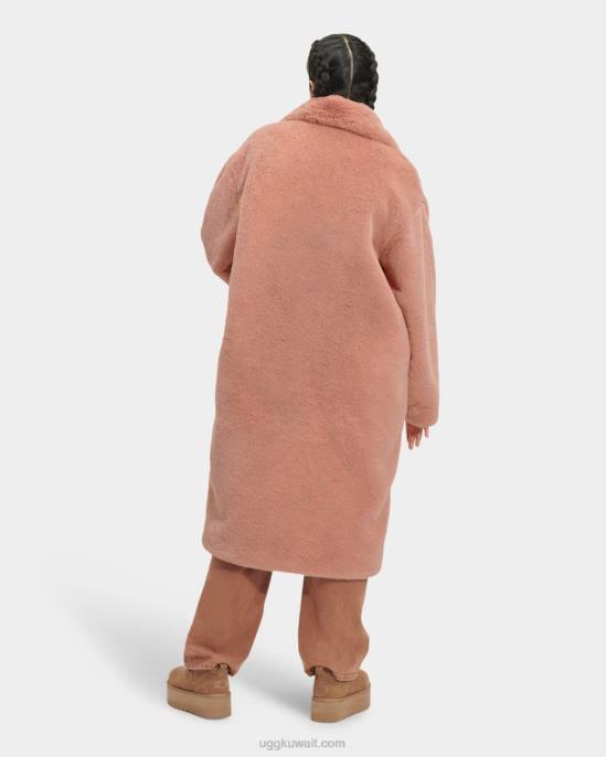 معطف من الفرو الصناعي المرجان المحروق نحيف UGG 08HB1271