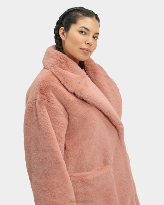 معطف من الفرو الصناعي المرجان المحروق نحيف UGG 08HB1271