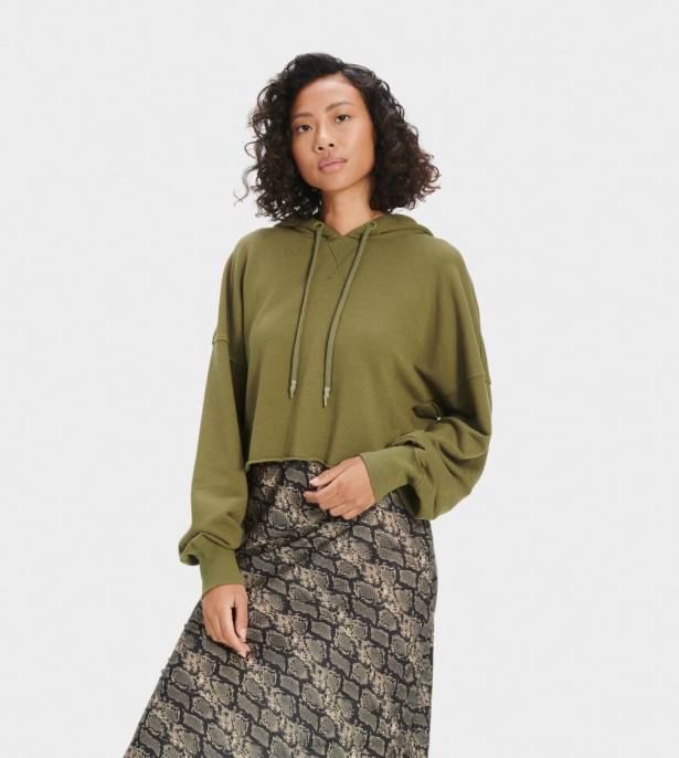 كيرا اقتصاص هوديي زيتون بري نحيف UGG 08HB1293