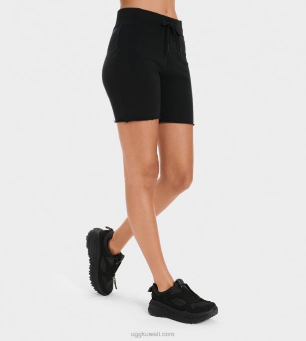 زهارة راكب الدراجة النارية شورت أسود نحيف UGG 08HB1300