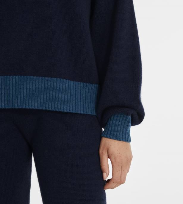 كنزة ريناتا من الكشمير المخلوط القوات البحرية نحيف UGG 08HB131