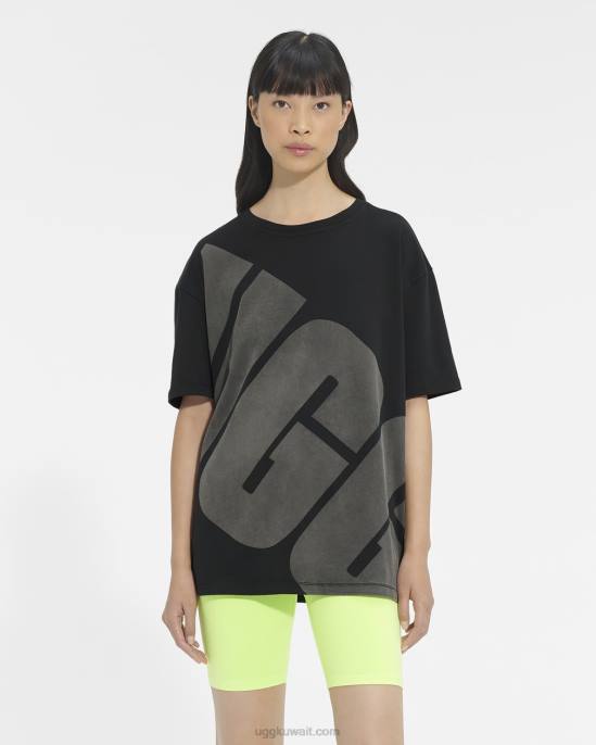 جاكلين شعار تي شيرت فحم أسود نحيف UGG 08HB1321