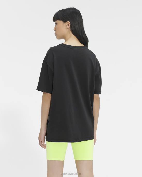 جاكلين شعار تي شيرت فحم أسود نحيف UGG 08HB1321