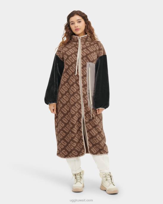 معطف طويل مارلين شيربا شعار السلحفاة نحيف UGG 08HB1337