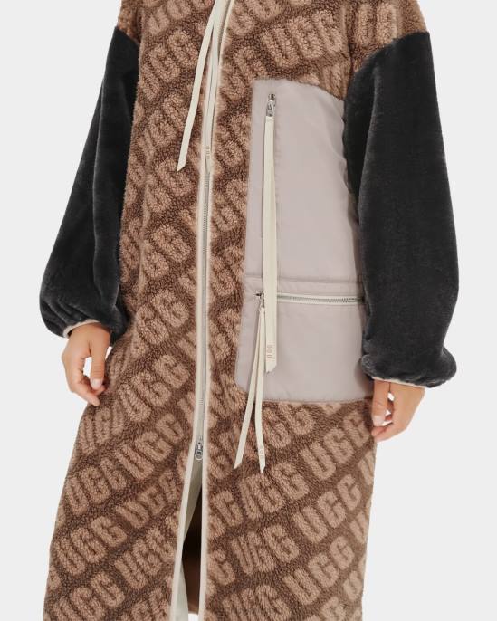 معطف طويل مارلين شيربا شعار السلحفاة نحيف UGG 08HB1337