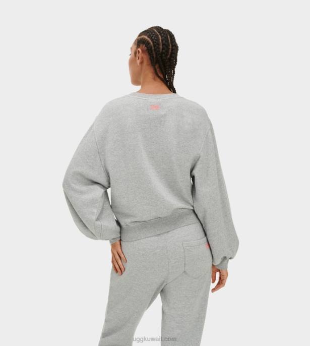 جدول بالون الأكمام طاقم الرقبة هيذر رمادي نحيف UGG 08HB1361