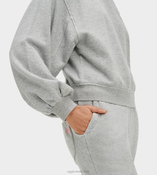 جدول بالون الأكمام طاقم الرقبة هيذر رمادي نحيف UGG 08HB1361