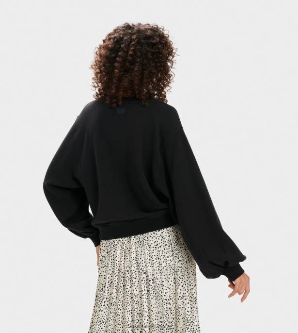 جدول بالون الأكمام طاقم الرقبة أسود نحيف UGG 08HB1362