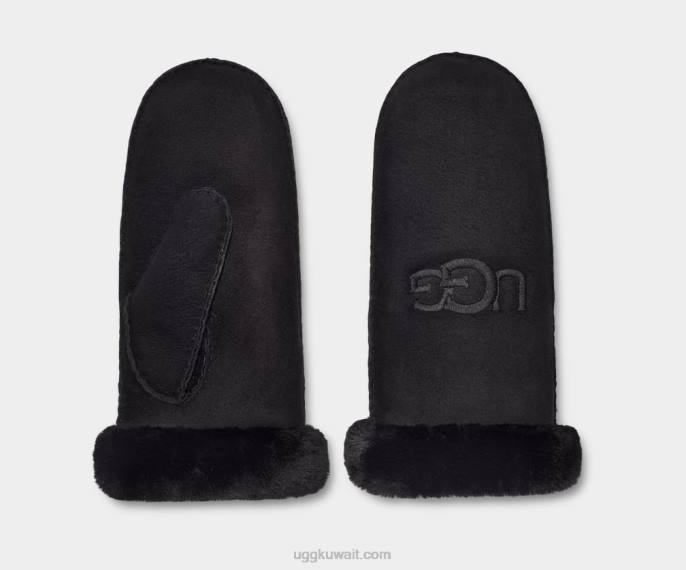 قفاز مطرز شيرلنج أسود نحيف UGG 08HB1370