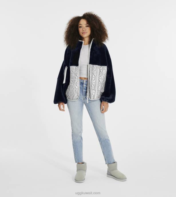 جاكيت مبطن مارلين ميتاليك الجزع / الفضة نحيف UGG 08HB1371