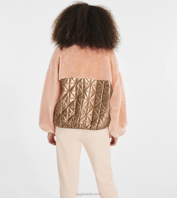 جاكيت مبطن مارلين ميتاليك الغسق الوردي / الذهب الوردي نحيف UGG 08HB1372