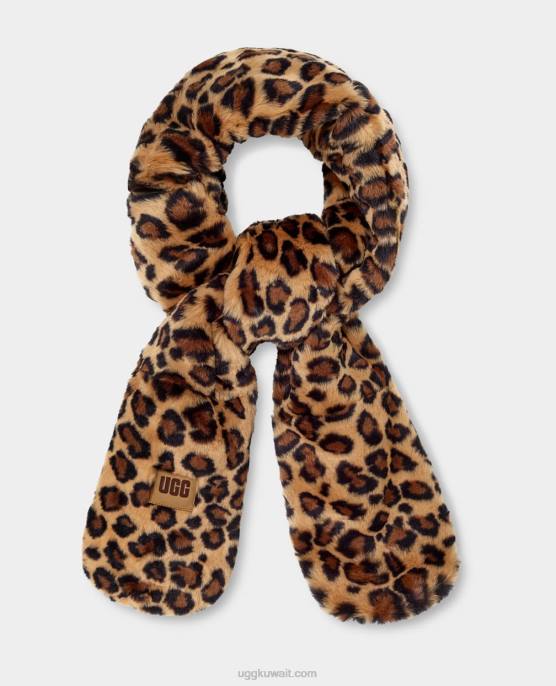 وشاح مستطيل من الفرو الصناعي بقع طبيعية نحيف UGG 08HB140