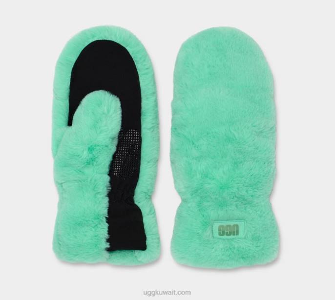 قفاز فرو صناعي مبطن الزمرد الشاحب نحيف UGG 08HB153