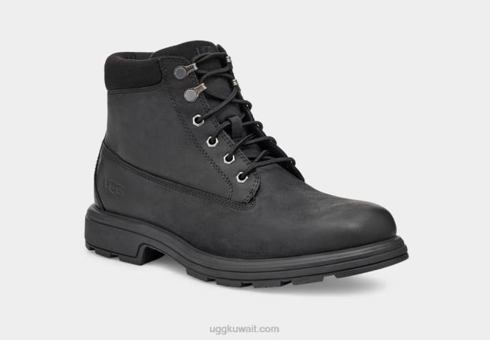 بيلتمور منتصف التمهيد اصبع القدم عادي جلد أسود رجال UGG 08HB1604