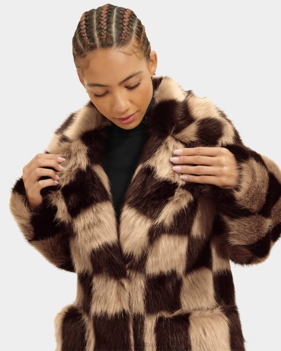 معطف الفرو الصناعي أفالين الجدة الفحوصات نحيف UGG 08HB177