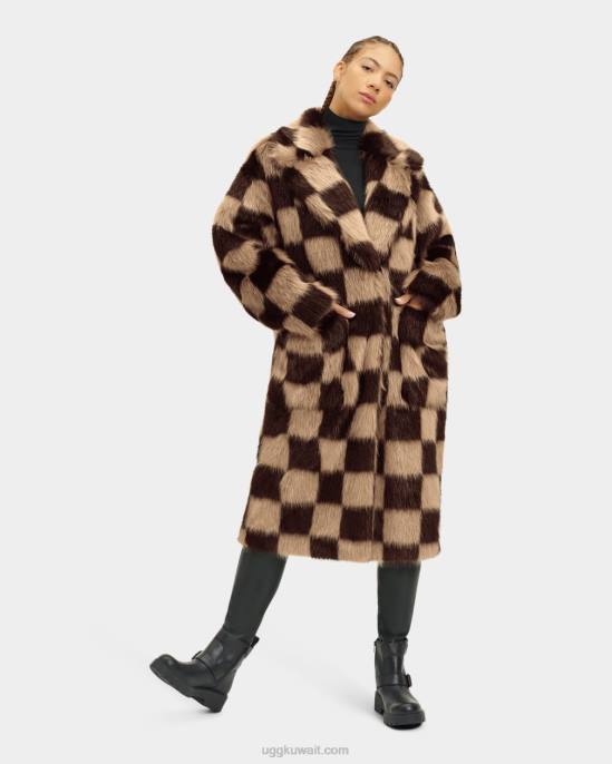 معطف الفرو الصناعي أفالين الجدة الفحوصات نحيف UGG 08HB177