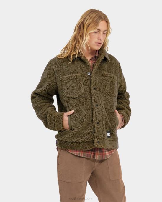 سترة سائق الشاحنة جانسون شيربا زيتون محترق رجال UGG 08HB1885