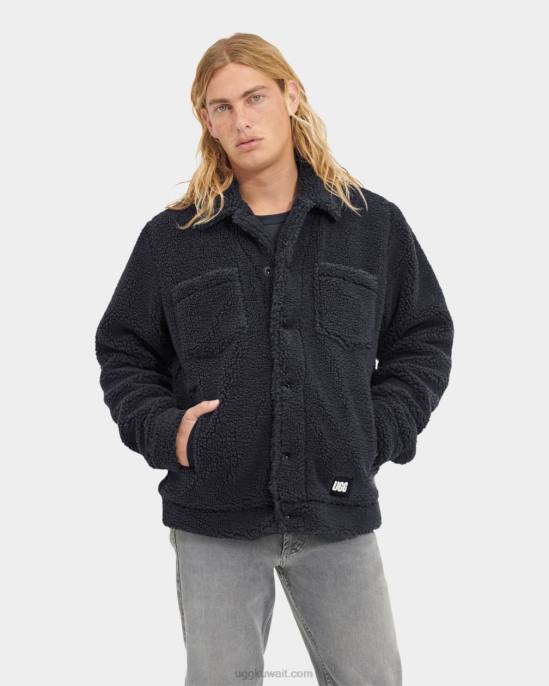 سترة سائق الشاحنة جانسون شيربا الرماد الداكن رجال UGG 08HB1887