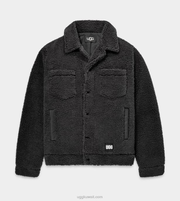 سترة سائق الشاحنة جانسون شيربا الرماد الداكن رجال UGG 08HB1887