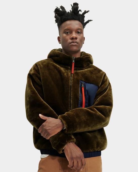 جاكيت كايرو فرو صناعي زيتون محترق رجال UGG 08HB1903