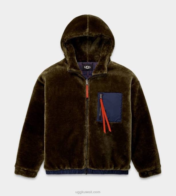 جاكيت كايرو فرو صناعي زيتون محترق رجال UGG 08HB1903